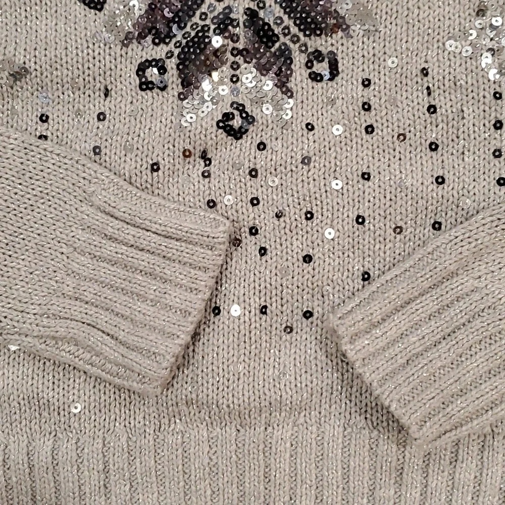 Justice Sequins Snowflake Short Sweater Size 8